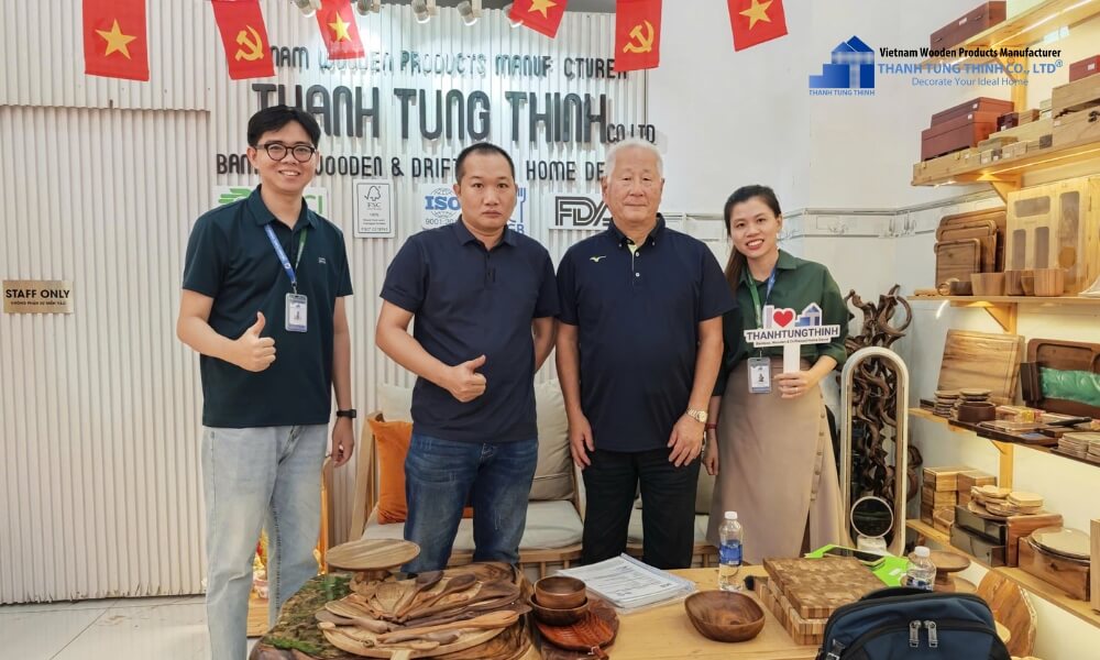 Meeting B2B clients in Vietnam for End Grain Boards