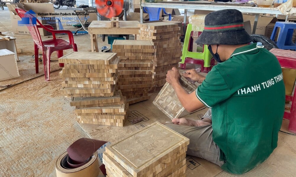Manufacturing process for custom engraved cutting boards bulk order
