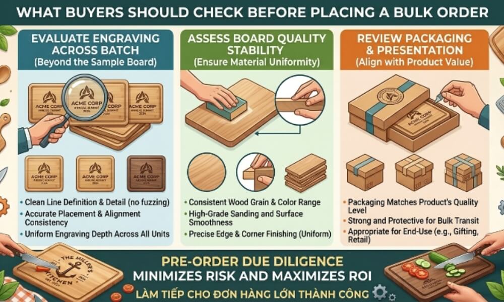 Checklist for custom engraved cutting boards bulk order quality