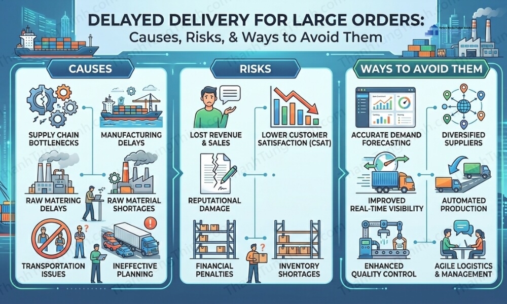 Late Delivery in Bulk Orders, causes, and risks