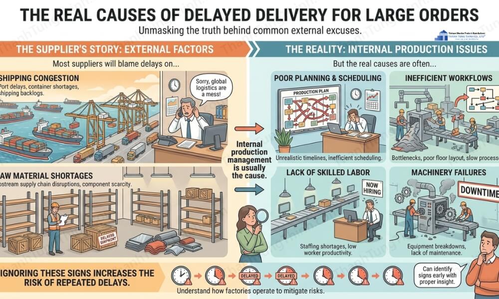Internal causes of Late Delivery in Bulk Orders