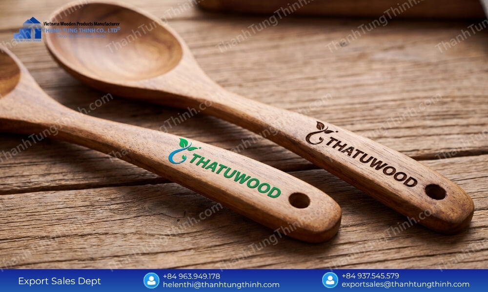 Sharp Logos Zero Smudges Quality Control in Custom Wooden Spoon Wholesale
