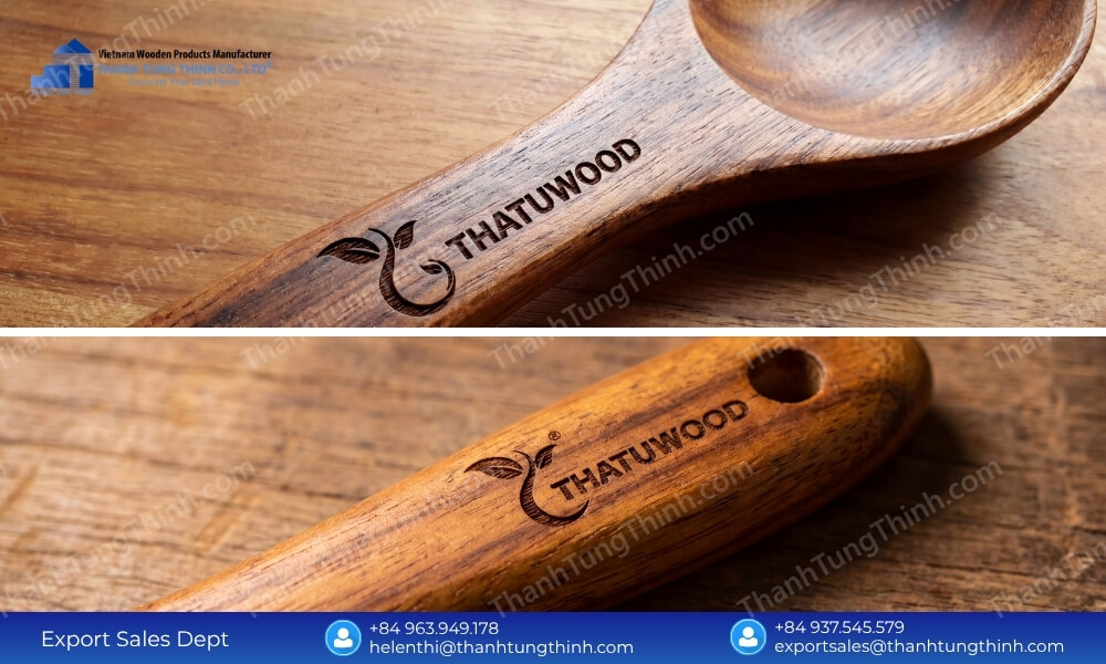 Sharp Logos Zero Smudges Quality Control in Custom Wooden Spoon Wholesale