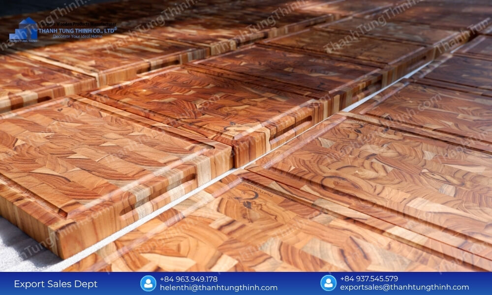 Bulk Teak Cutting Boards for Commercial Kitchens Pure Food Safe Hardwood