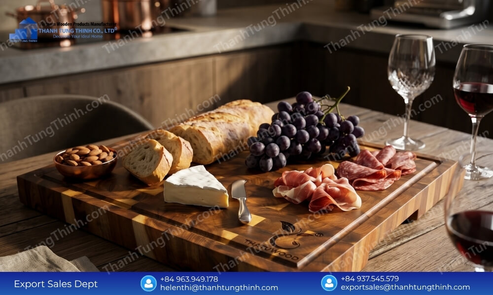 Heavy-Duty Teak Wood Serving Boards for Restaurants & Hotels