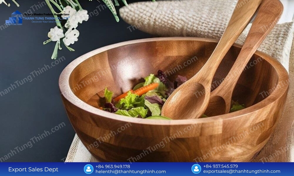 bulk wooden bowls factory food grade compliance coating assembly line