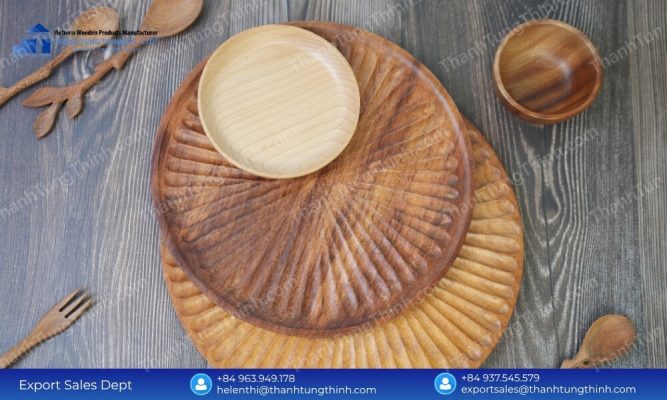 Multi axis CNC milling allows for intricate surface textures while maintaining a highly competitive wholesale wood plates MOQ