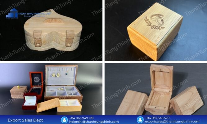 Assorted custom laser engraved options representing the best wooden jewelry boxes