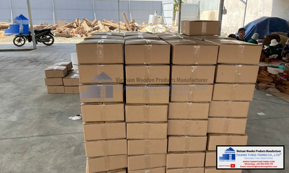 export grade packaging of custom logo printed wooden jewelry boxes in bulk