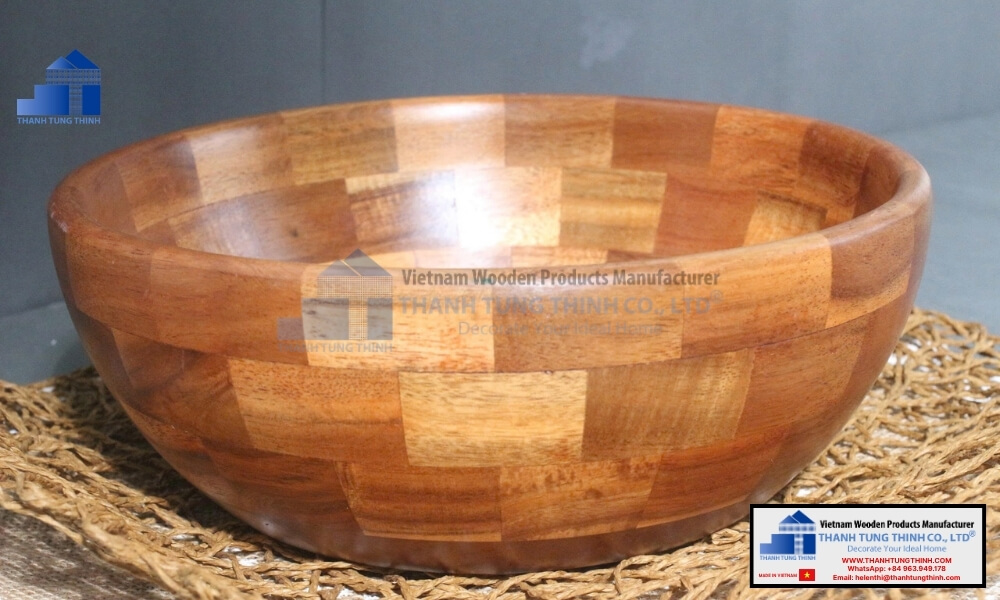 premium wooden bowl showcased after a wood bowl factory inspection