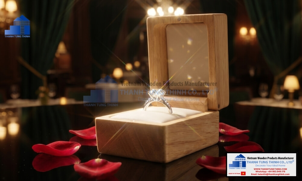 personalized laser engraved wooden jewelry boxes for women with custom branding