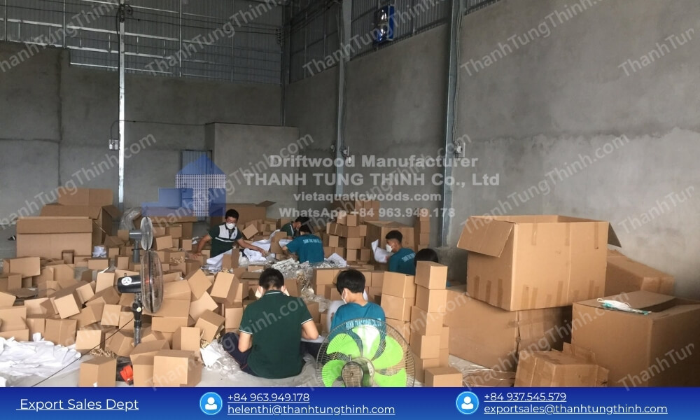 Overview of ThanhTungThinh workshop infrastructure supporting scalable wooden bowl MOQ