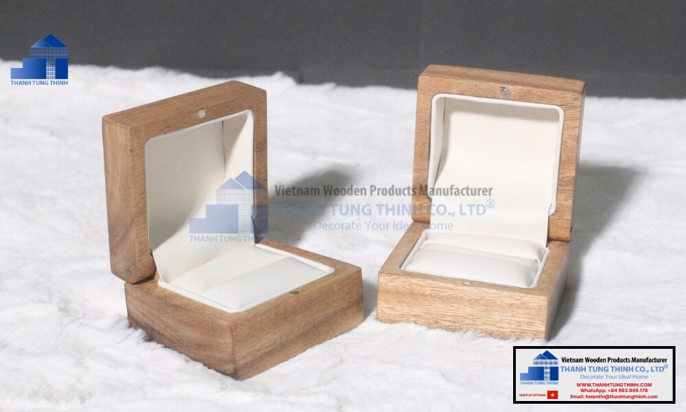 custom engraved wholesale handcrafted wooden jewelry boxes with brand logos for corporate gifting