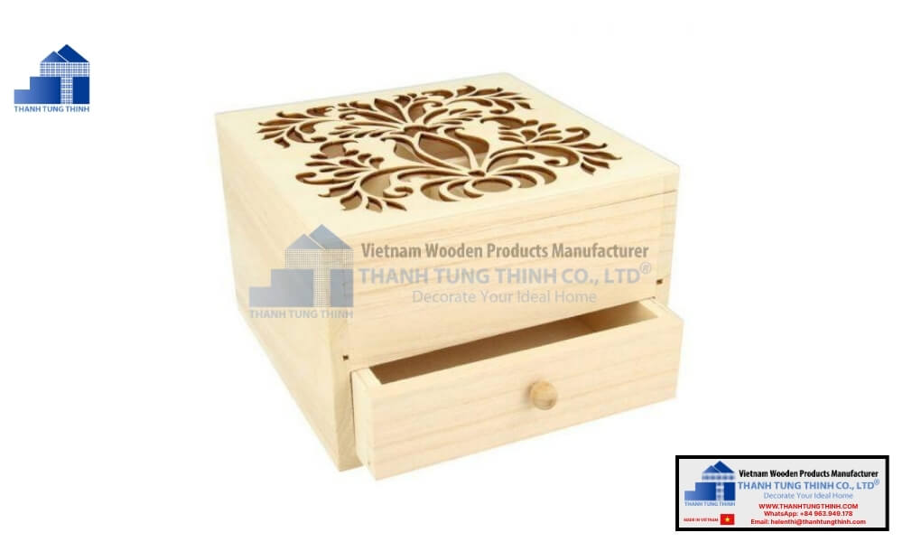 custom branding options for a carved wooden jewelry box order