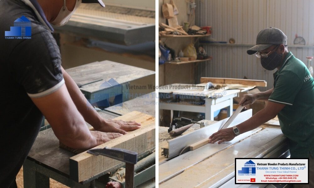 master woodworkers crafting a custom carved wooden jewelry box