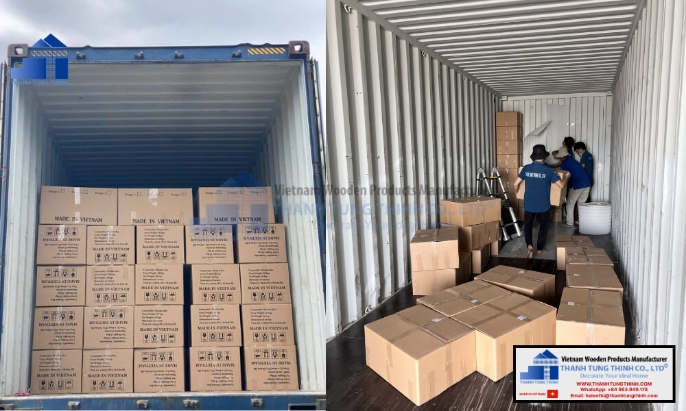Secure drop-tested export container packing ensuring safe global transit for every fragile carved wooden jewelry box batch