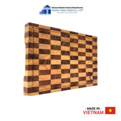 Premium Teak and Rubberwood Checkerboard Cutting Board For Kitchen, Decor and Gifts | 01