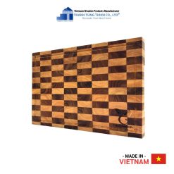Premium Teak and Rubberwood Checkerboard Cutting Board For Kitchen, Decor and Gifts | 02