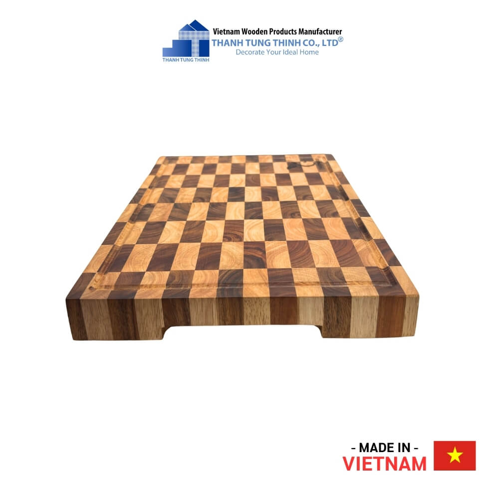 Premium Teak and Rubberwood Checkerboard Cutting Board For Kitchen, Decor and Gifts | 03