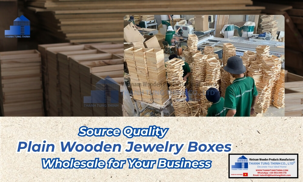 wholesale manufacturing overview of plain wooden jewelry boxes at thanh tung thinh factory