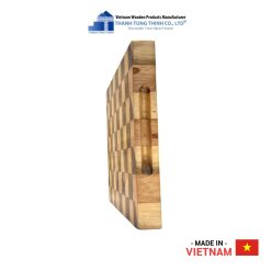 Teak and Rubberwood Square Checkerboard Cutting Board For Kitchen, Decor and Gifts | 04