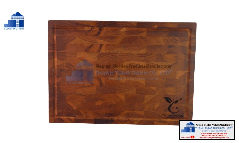 Walnut colored teak wood best end grain wooden cutting boards for wholesale buyers