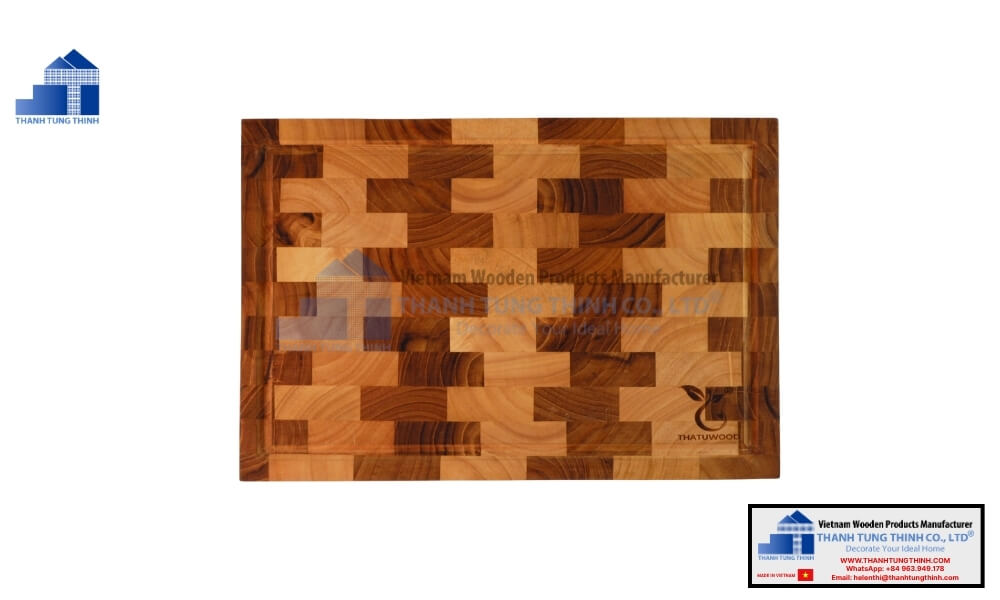 Artistic herringbone patterned best end-grain wooden cutting boards for upscale markets