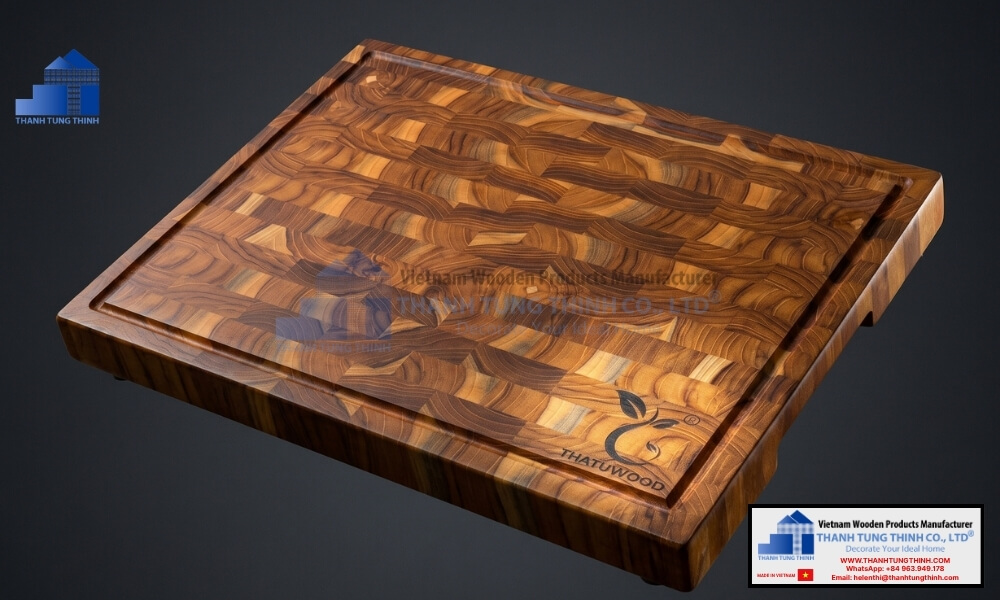 High-quality what is end grain wooden cutting board with juice grooves