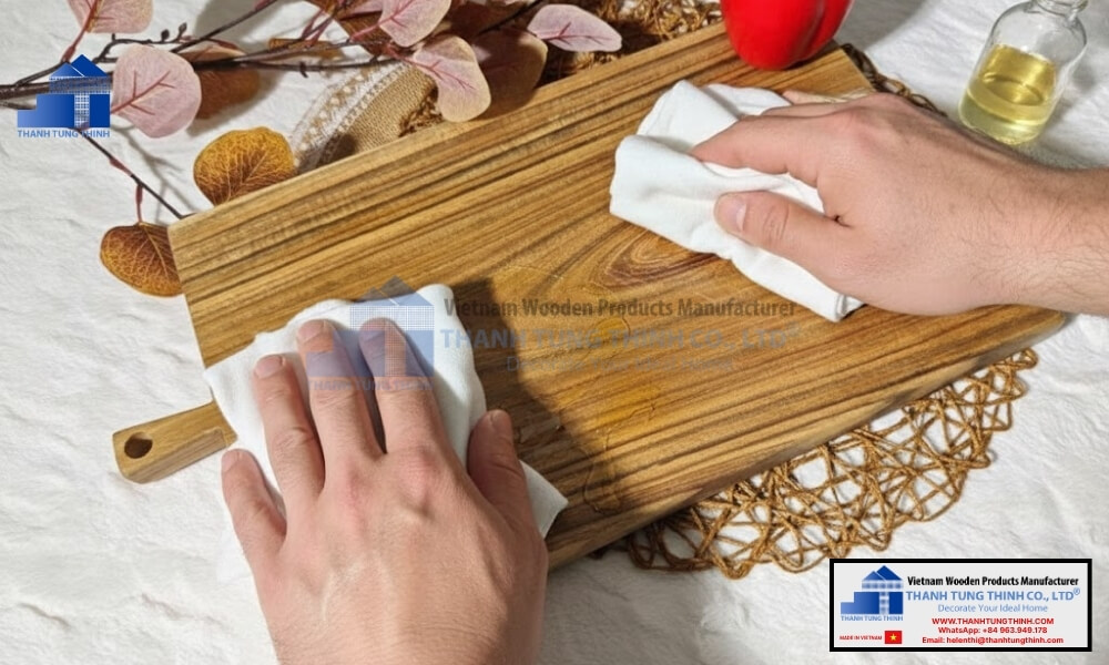 Maintenance process for an edge grain vs end grain cutting board
